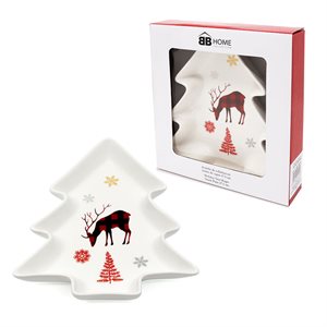 BB HOLIDAY TREE SHAPE PLATE IN A BOX