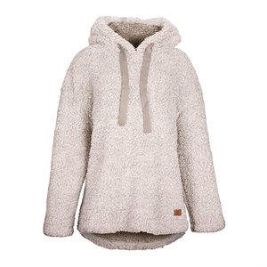BB WOMEN FLUFFY PULLOVER TAUPE